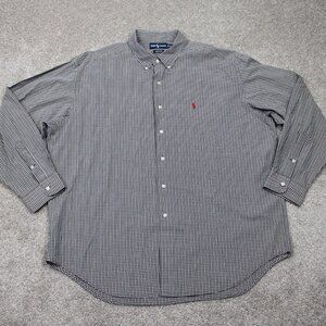 Ralph Lauren Marlowe Shirt Adult 2XL XXL Red/Yellow/Green Cotton L/S Button Down